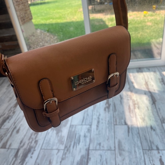 Bebe Tan Shoulder/Crossbody Purse – Light Brown Faux Leather - Picture 9 of 16